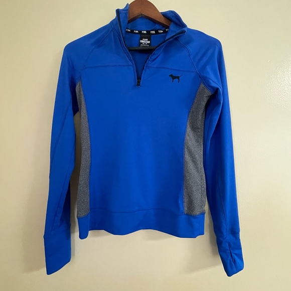 Victoria's Secret PINK "Ultimate" Blue 1/4 Zip Sweatshirt, Size Women XS - Picture 8 of 9